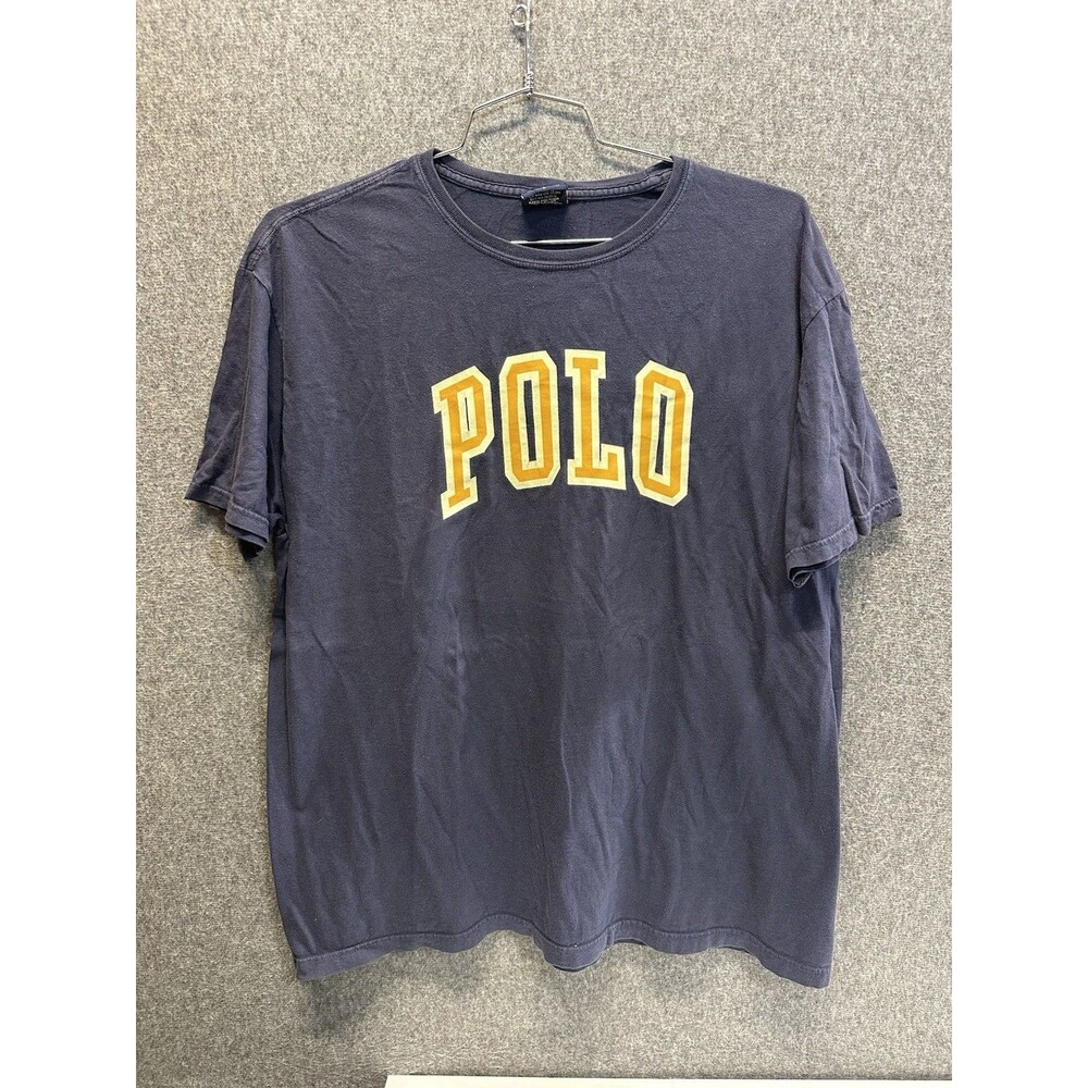 VINTAGE 90' RALPH LAUREN POLO SPORT NAVY COTTON T-SHIRT SZ LARGE